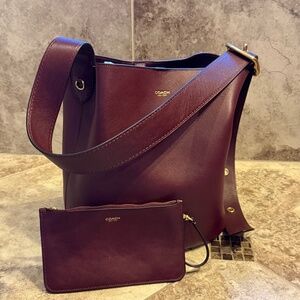 Coach Bleecker Bucket Bag- Merlot/Brass